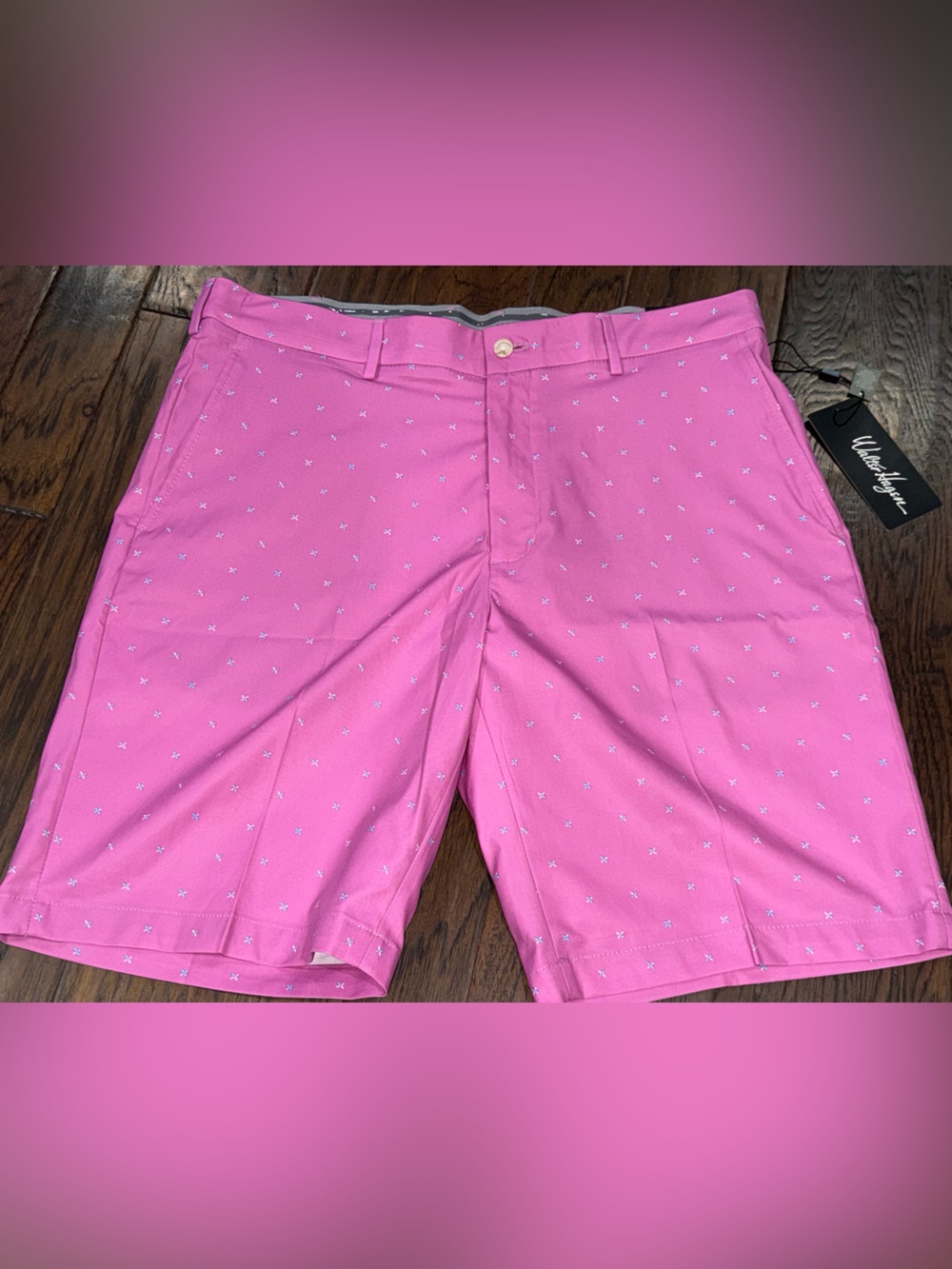 Men Walter Hagen Perfect 11, Flat Front Jasmine Pink Cream, size 36 NWT